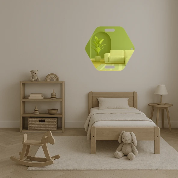 Modern Geometrik Desenli  Dekoratif Altın Aynalı Tablo - Resim 4