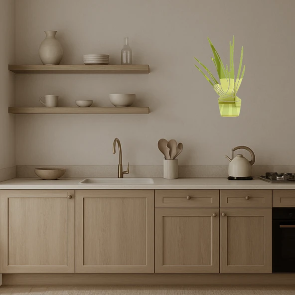 Aloe Vera Bitkisi  Dekoratif Altın Aynalı Tablo - Resim 3