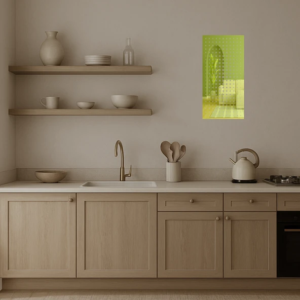 Minimalist Çizgilerle Dekoratif  Altın Aynalı Tablo - Resim 4