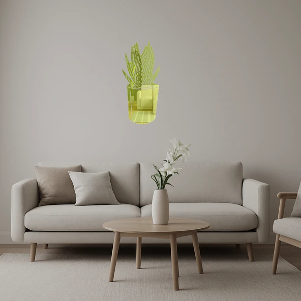 Aloe Vera Tasarımlı  Altın Aynalı Tablo ürün görseli