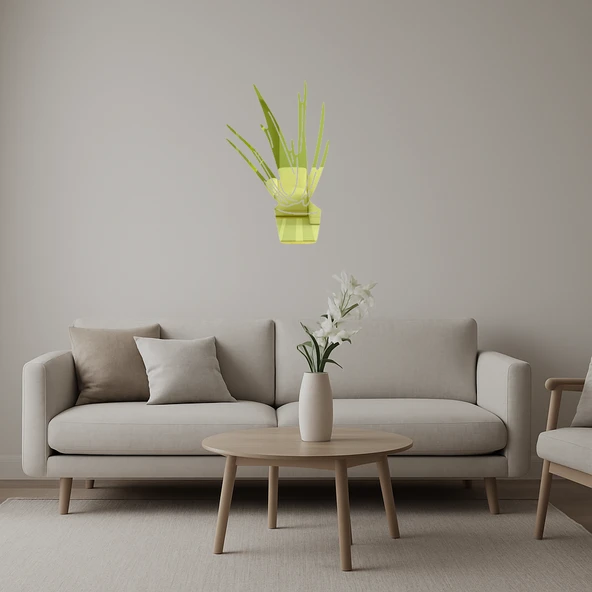 Aloe Vera Bitkisi  Dekoratif Altın Aynalı Tablo ürün görseli