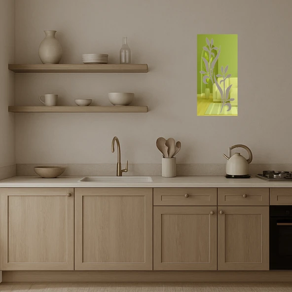 Doğal Motifli  Altın Aynalı Tablo - Resim 3