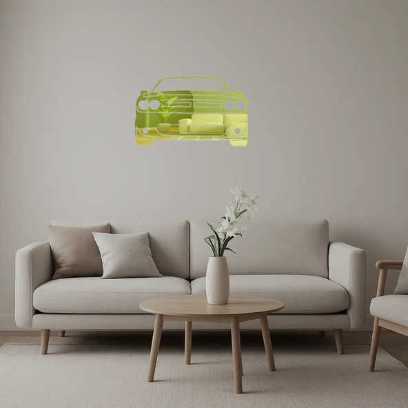 Estetik Muscle Car  Duvar Altın Aynalı Tablosu ürün görseli