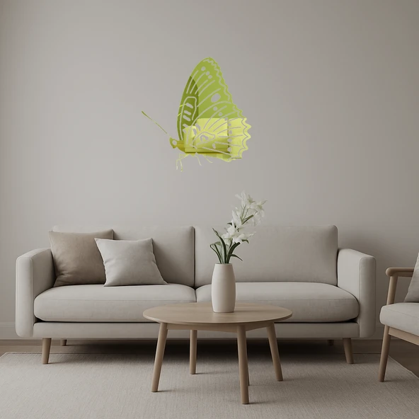 Şık Kelebek Motifli Altın Aynalı Tablo ürün görseli