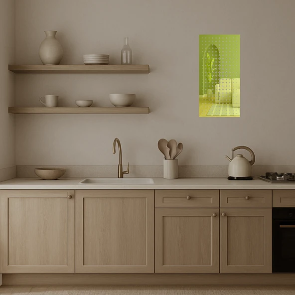 Modern Çizgisel Dekoratif Altın Aynalı Tablo - Resim 3