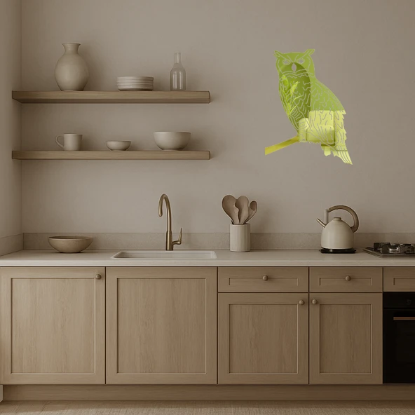 Bilge Baykuş  Altın Aynalı Tablo - Resim 4