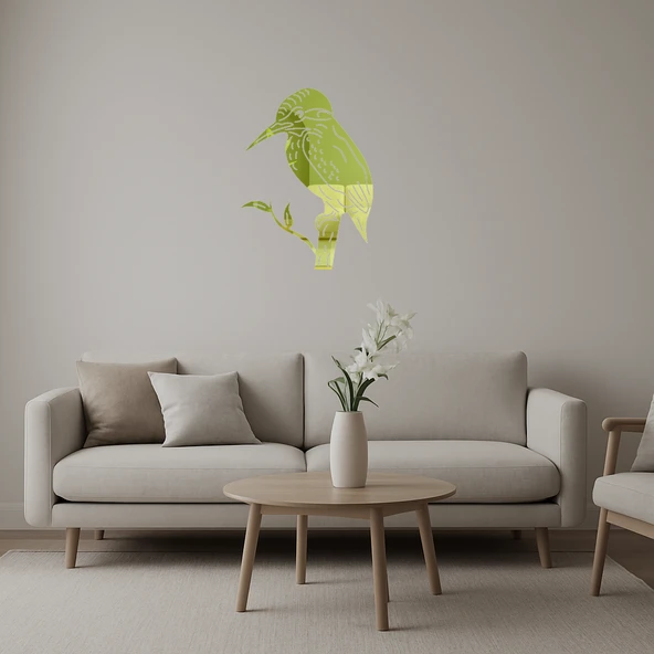 Renkli Yalıçapkını  Dekoratif Altın Aynalı Tablo ürün görseli