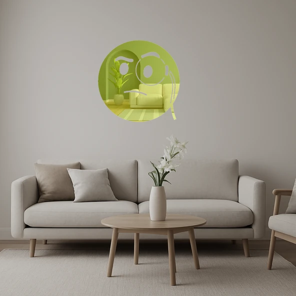 Monokl Takan Emoji Dekoratif Duvar Altın Aynalı Tablosu ürün görseli