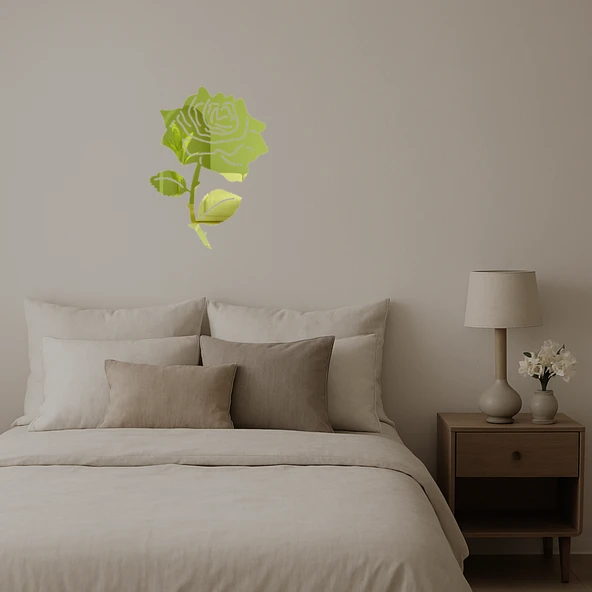 Çiçek Desenli Dekoratif Altın Aynalı Tablo ürün görseli