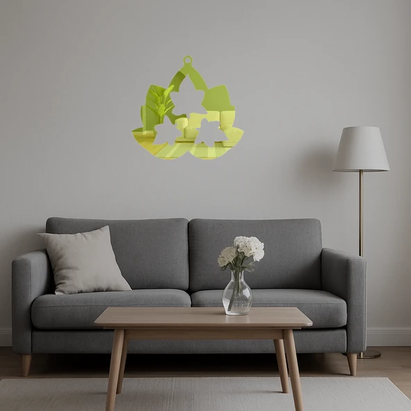 Floral Motifli  Dekoratif İç Mekan Altın Aynalı Tablosu - Resim 4