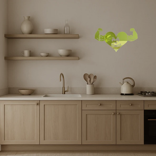 Kaslı Kalp Dekoratif Altın Aynalı Tablo - 3