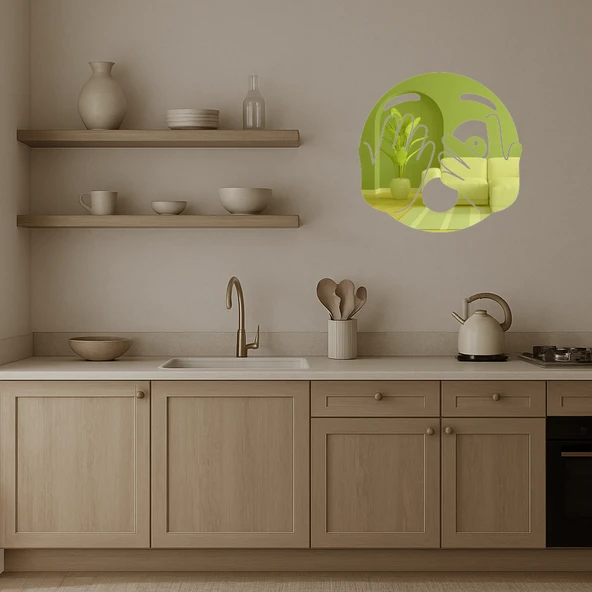 Göz Atan Emoji Dekoratif Altın Aynalı Tablo - Resim 3