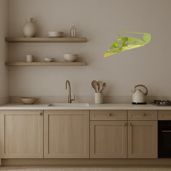 Pizza Dilimi  Dekoratif Altın Aynalı Tablo - Resim 3