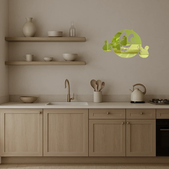 Gülümseyen Yüz Emoji  Dekoratif Altın Aynalı Tablo - Resim 3