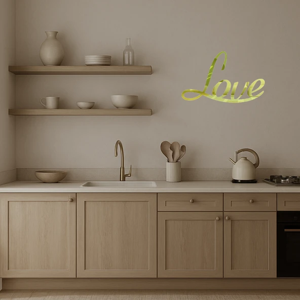 Zarif Aşk Temalı  Dekoratif Altın Aynalı Tablo - Resim 3