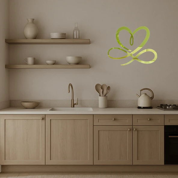 Kalp ve Sonsuzluk Dekoratif Altın Aynalı Tablo - Resim 3