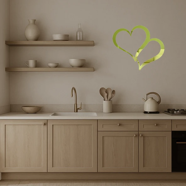 Şık Kalpler İç Mekan Dekor Altın Aynalı Tablo - Resim 3