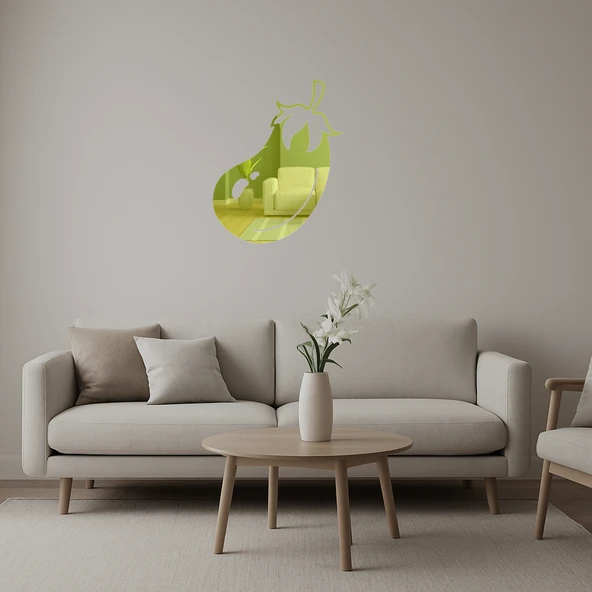 Brokoli Tasarımlı İç Mekan Altın Aynalı Tablosu ürün görseli