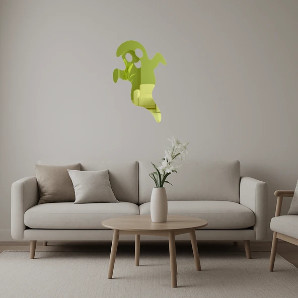 Eğlenceli Hayalet Figürlü  Duvar Altın Aynalı Tablosu ürün görseli