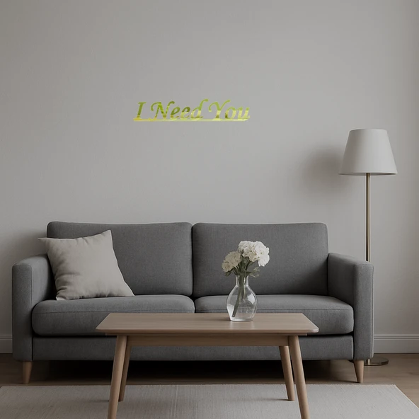 I Need You Şık  Altın Aynalı Tablo - Resim 5