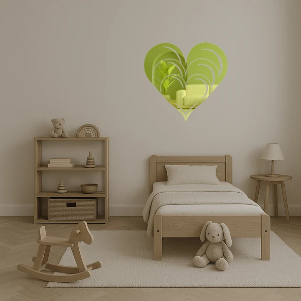 Zarif Kalpler Desenli İç Mekan Altın Aynalı Tablo - Resim 4