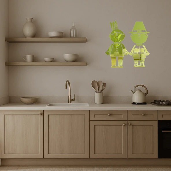 Şükran Günü Temalı Dekoratif  Altın Aynalı Tablo - Resim 3