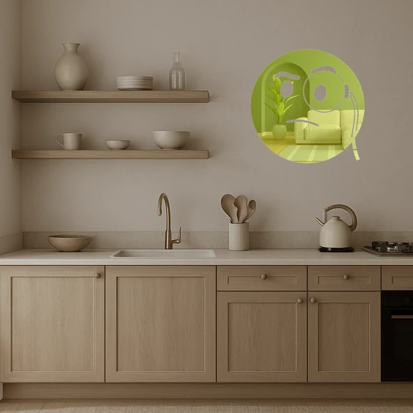 Monokl Takan Emoji Dekoratif Duvar Altın Aynalı Tablosu - Resim 3
