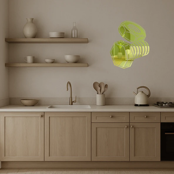 Endüstriyel Somun ve Cıvata Duvar Altın Aynalı Tablosu - Resim 3