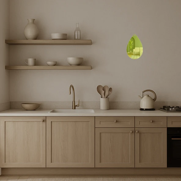 Damla Desenli Dekoratif Altın Aynalı Tablo - Resim 3