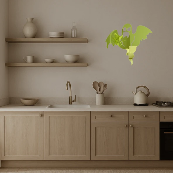 Hayalet Desenli Eğlenceli Dekoratif Altın Aynalı Tablo - Resim 3