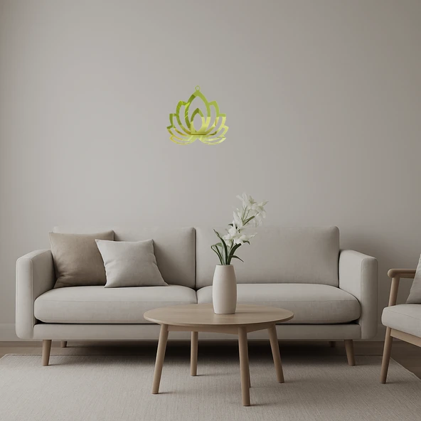 Renkli Çiçek Motifli Dekoratif Altın Aynalı Tablo ürün görseli