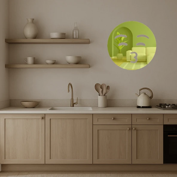 Gözleri Kapalı Öpücük Yollayan Yüz  Altın Aynalı Tablo - Resim 3