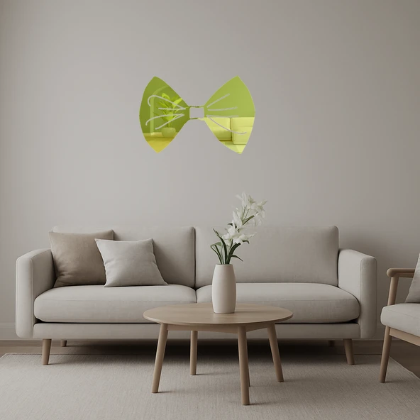 Kurdele Fiyonk  Dekoratif Altın Aynalı Tablo ürün görseli