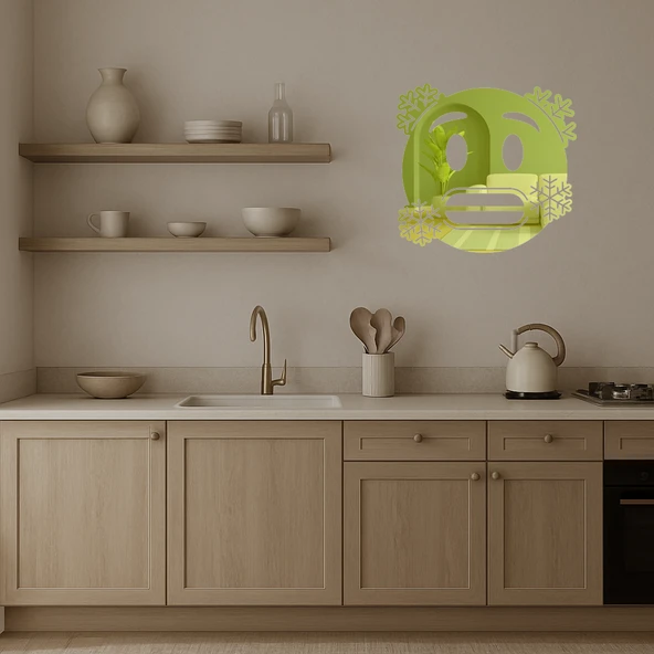 Soğuk Yüz İfadeli Dekoratif Duvar Altın Aynalı Tablosu - Resim 3