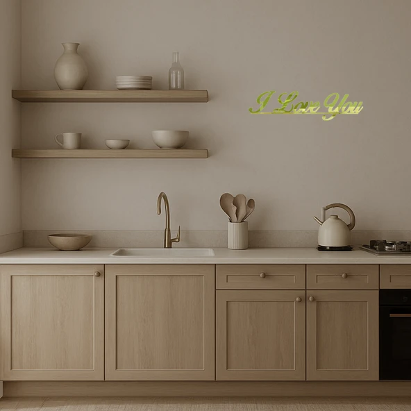 Zarif I Love You  Altın Aynalı Tablo - Resim 3