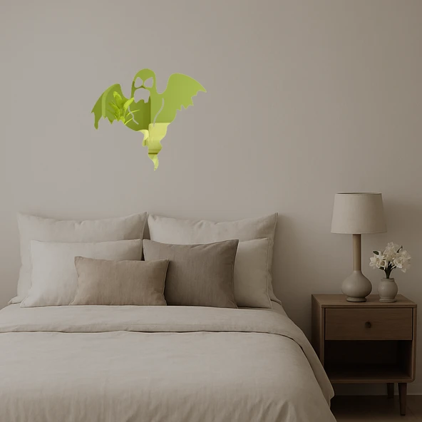 Hayalet Desenli Eğlenceli Dekoratif Altın Aynalı Tablo - Resim 2