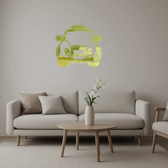 Neşeli Araba İç Mekan Dekoratif Altın Aynalı Tablo ürün görseli