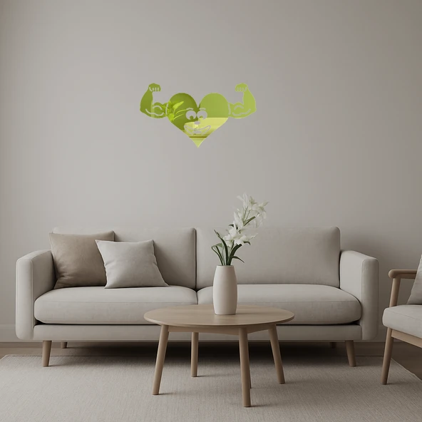 Kaslı Kalp Dekoratif Altın Aynalı Tablo