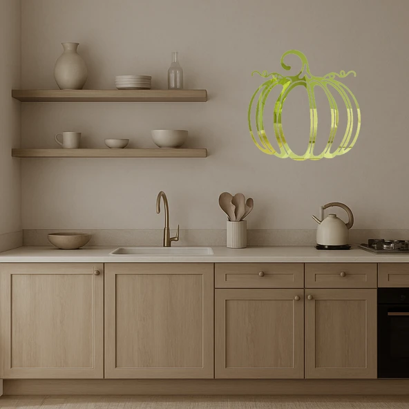 Balkabağı Desenli Dekoratif Altın Aynalı Tablo - Resim 3