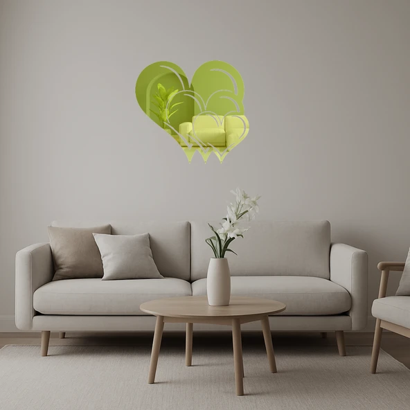 Aşk Temalı Dekoratif İç Mekan Altın Aynalı Tablo ürün görseli