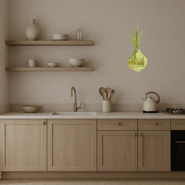 Soğan Tasarımlı Dekoratif Altın Aynalı Tablo - Resim 3