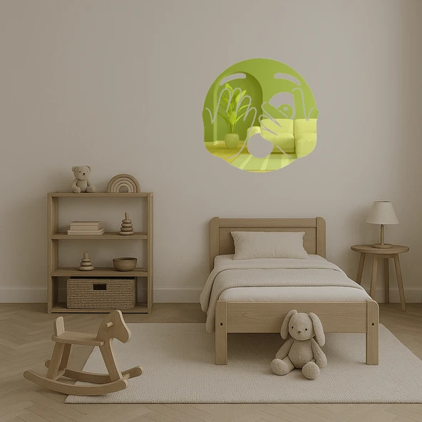 Göz Atan Emoji Dekoratif Altın Aynalı Tablo - Resim 4