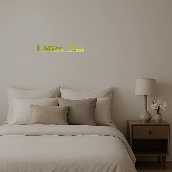 Samimi İfade: I Miss You  Dekoratif Altın Aynalı Tablo - Resim 3