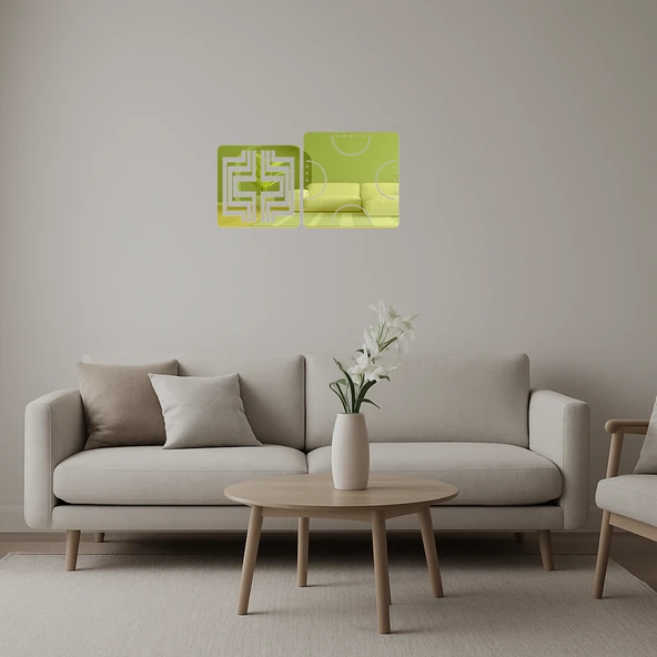 Minimalist Tasarımlı  Duvar Altın Aynalı Tablosu ürün görseli