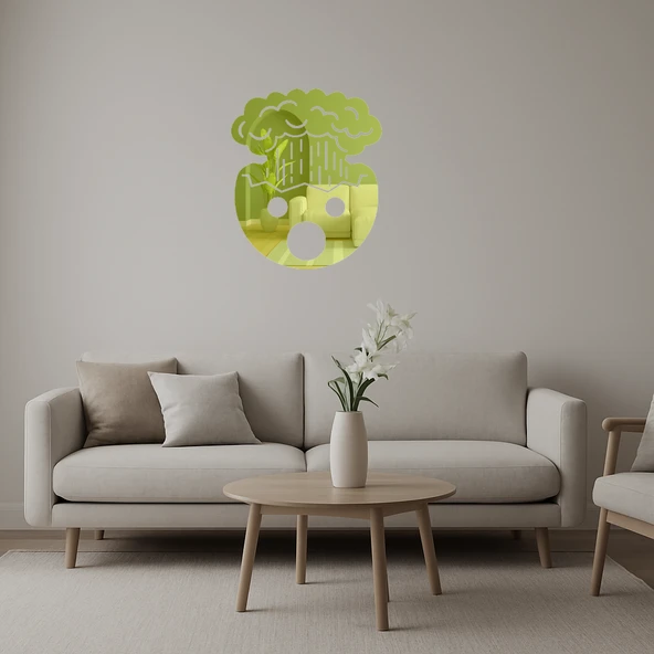 Patlayan Kafa Yüz İfadeli Dekoratif Altın Aynalı Tablo ürün görseli