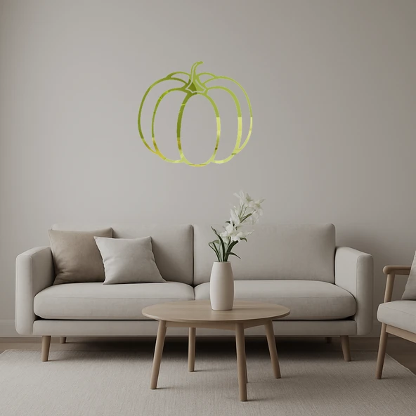 Yeşil Biber Dekoratif İç Mekan Altın Aynalı Tablosu ürün görseli