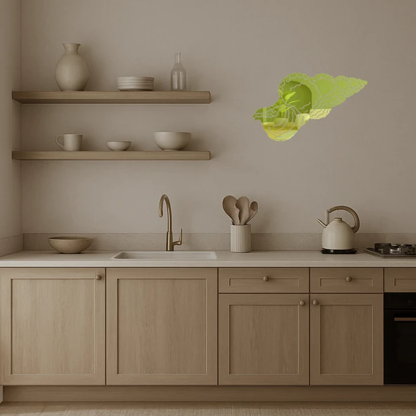 Şık Deniz Kabukları Desenli  Altın Aynalı Tablo - Resim 3