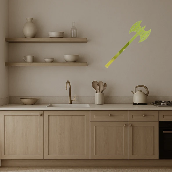 Savaş Baltası Tasarımlı Dekoratif  Altın Aynalı Tablo - Resim 3