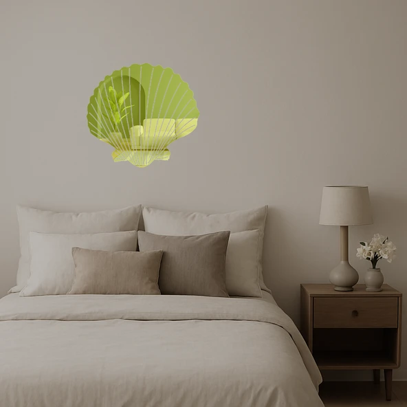 Minimalist Deniz Temalı Dekoratif Altın Aynalı Tablo - Resim 2