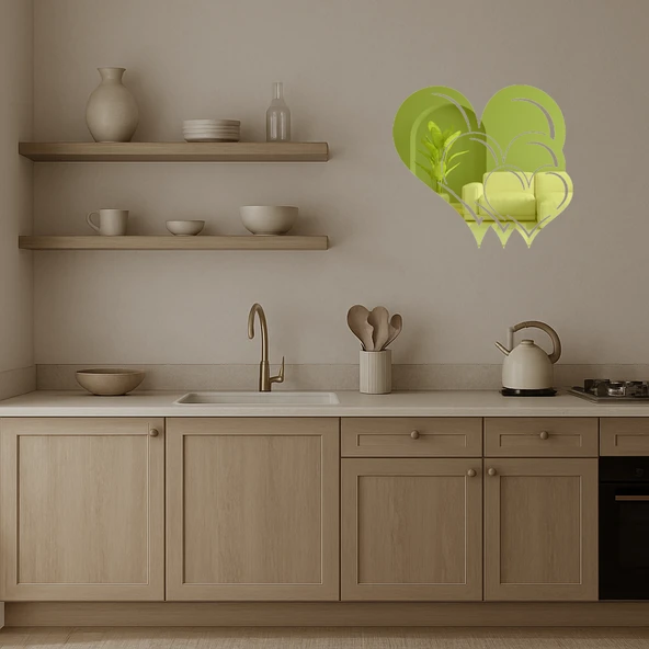 Aşk Temalı Dekoratif İç Mekan Altın Aynalı Tablo - Resim 3